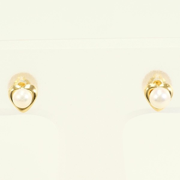 K18 18金 YG ピアス パール (真珠) 中古