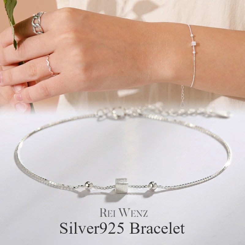 【高品質Silver925】ブレスレット シンプル Silver925 レディース 華奢 プレゼント 重ね