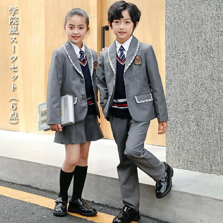 .新作先着限定売れ筋限大人気 フォーマルスーツ 子供服 卒業式 発表会 スーツ 男の子 女の子 キッズ 6点セット 入学式スーツ 男の子スーツ 女の子制服 ジュニア 卒業式 男の子 女の子 おしゃれ