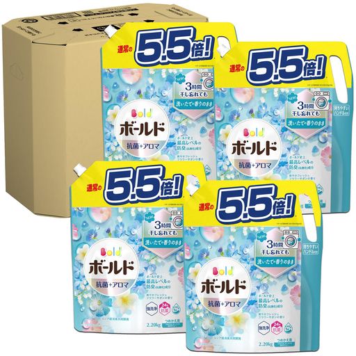 [ケース販売] [大容量] ボールド 洗濯洗剤 液体 フレッシュフラワーサボン 詰め替え 2,200G×4袋