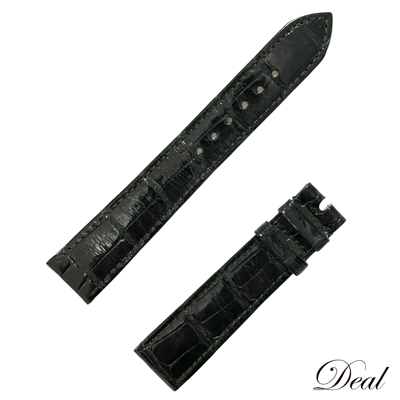 ロレックス 純正 クロコダイル レザーベルト B7799 ブラック メンズ 時計ベルト