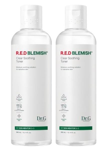 [1+1]レッド ブレミッシュ シカ スージング トナー 300ml x 2個 スージングトナー 肌トラブル鎮静 保湿補給 肌バリア強化 優しい化粧水 皮脂コントロール しっとり化粧水 デイリートナー