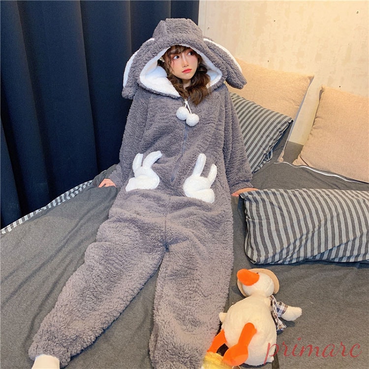 Qoo10] うさぎ 着ぐるみ パジャマ もこもこ パ : 下着・レッグウェア