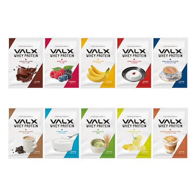 他サイト： VALX バルクス ホエイ プロテイン 粉末 チョコレート/ベリー/バナナ/杏仁豆腐/ロイヤルミルクティー/カフェオレ/ヨーグルト/抹茶/レモネード/キャラメルマキアート風味 Produced byの商品画像