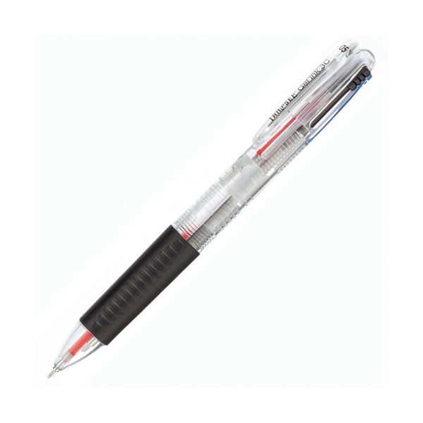 （まとめ） TANOSEEノック式ゲルインク3色ボールペン （軸色 クリア） 1本 [x50セット] 10,718円
