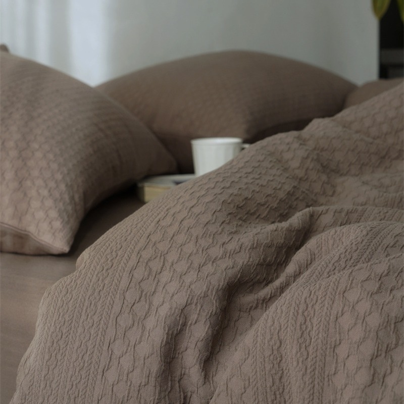 清河風丨純綿二層ジャガード織り立体プリーツベッドシーツ4点セットはミニマリストです