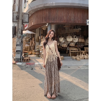 バケーションスリットスラックス女性用ハイウエストドレープルーズワイドレッグパンツモップパンツ薄い日焼け止めパンツ