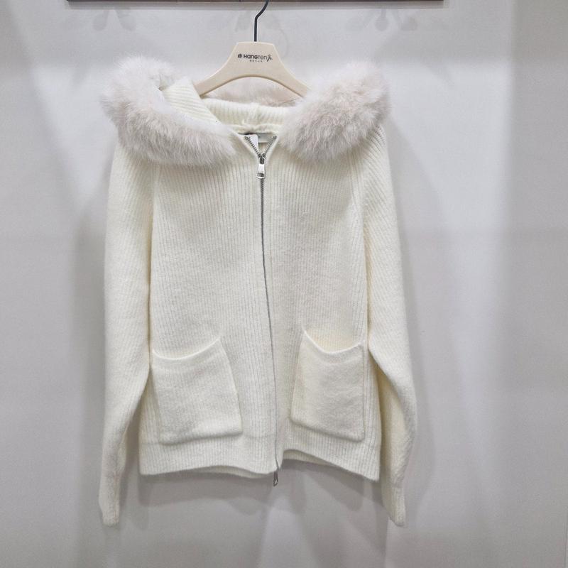 (순천모다) ティーンズ 女の子 フードファー 取り外し可能 ニットフード付きジップアップ 14560-134-209-46_SC