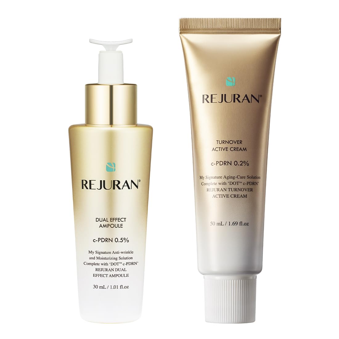 リジュラン公式 REJURAN ゴールドセット / デュアル エフェクト アンプル 30mL + ターンオーバー アクティブ クリーム 50mL PDRN 美容液 スキンケア 韓国コスメ