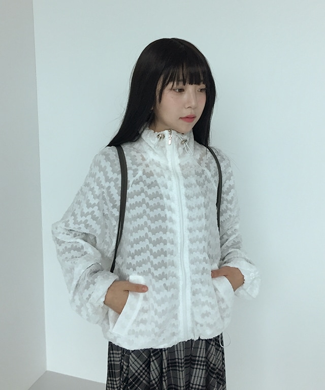 綿綿 シアー レース ジャンパー (2color)