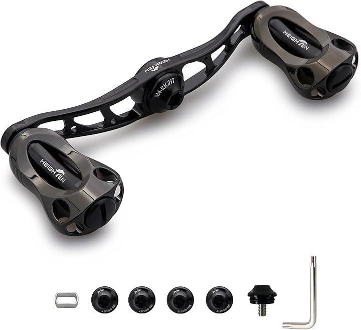 リール ハンドル 22mm ノブ搭載 シマノ SHIMANO ダイワ DAIWA アブ Abu 通用 ベイトリール Fan Series 865(ブラック, 90mm)