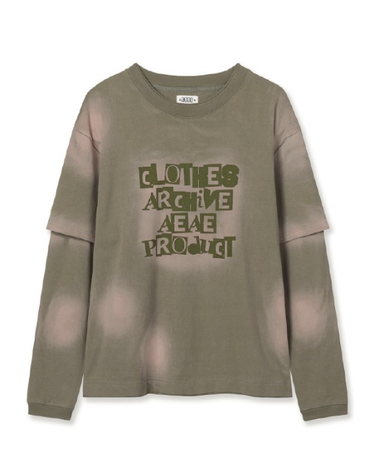 Tシャツ・カットソー [AEAE]FADED LAYERED L/S [SAGE GREEN] [FADED LAYERED L/S aeae】 FADED LAYERED L/S : SAGE GREEN Tシャツ・カットソー