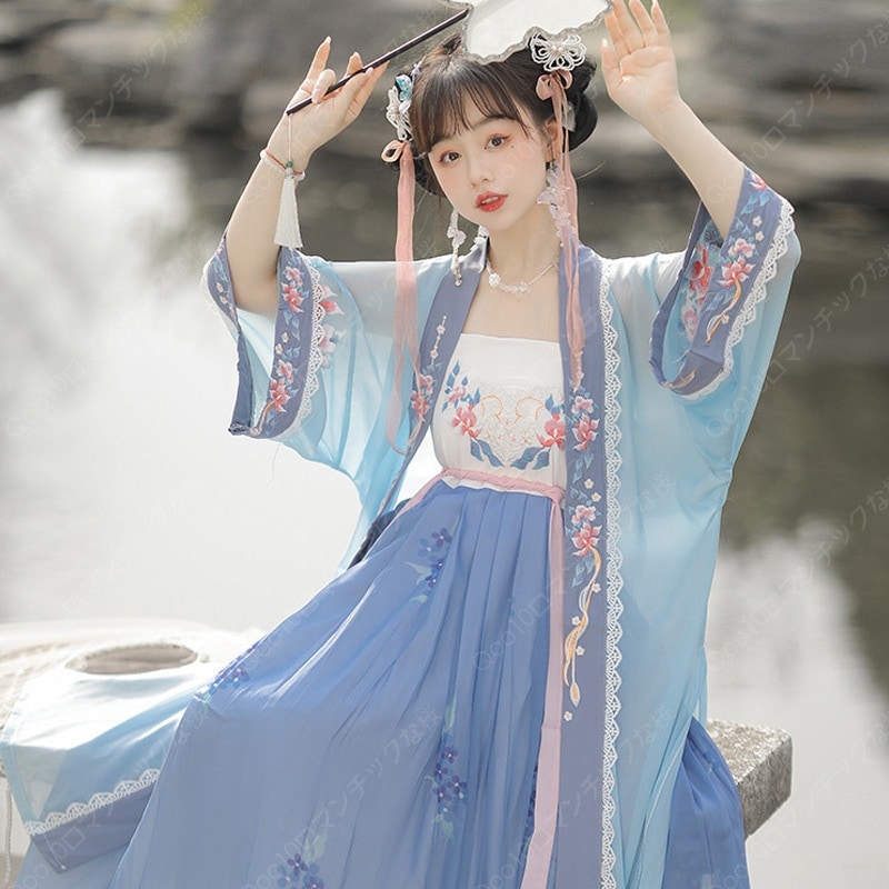 【2024新品追加】【最安値挑戦】新入荷春夏秋と冬フルセットに刺繍漢服レディースワンピース/漢服 コスプレ/漢服大人用-59