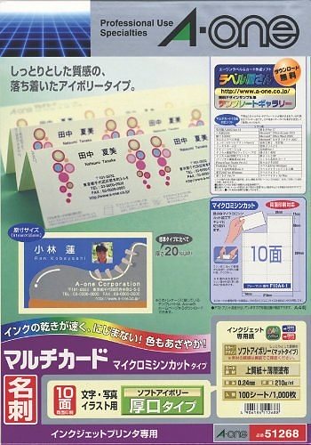 メール便発送 マルチカードアイボリー厚口10面100 51268 00046138