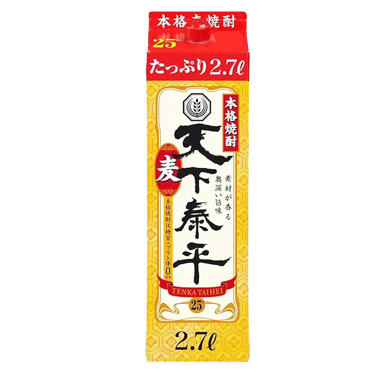 天下泰平 本格麦焼酎 25度 2.7L (2700ml) パック 6本入 1ケース(6本)