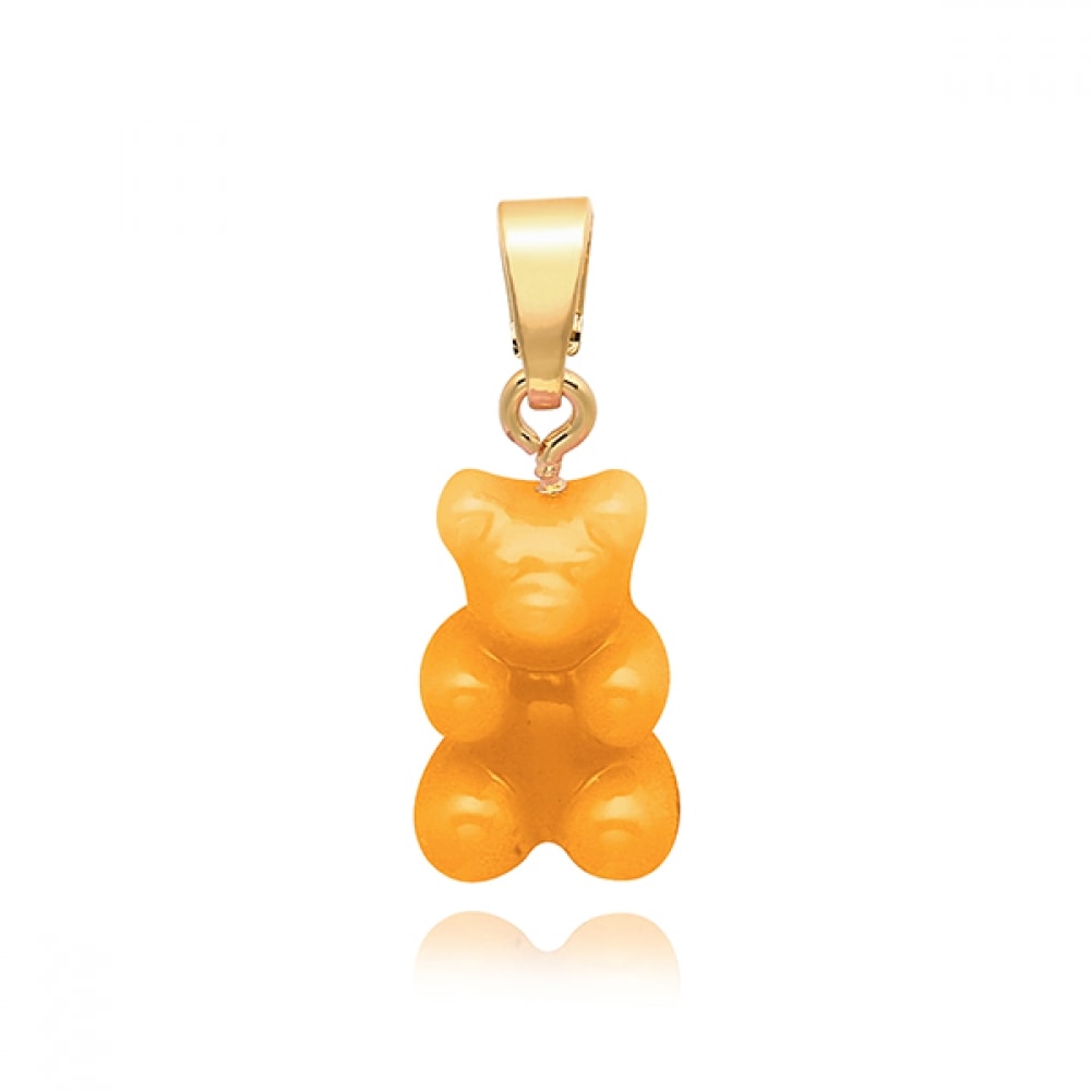 クリスタルヘイズノスタルジアベア-ニューヨークタクシーイエロークラシックコネクターノスタルジアクラシックニューヨークタクシーイエローゴールドペンダントチャーム