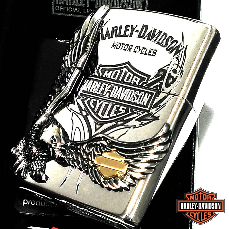 ZIPPO ライター ハーレーダビッドソン ジッポ 銀燻し イーグルメタル シルバー 国内限定モデル かっこいい 鷲 おしゃれ メンズ ギフト プレゼント