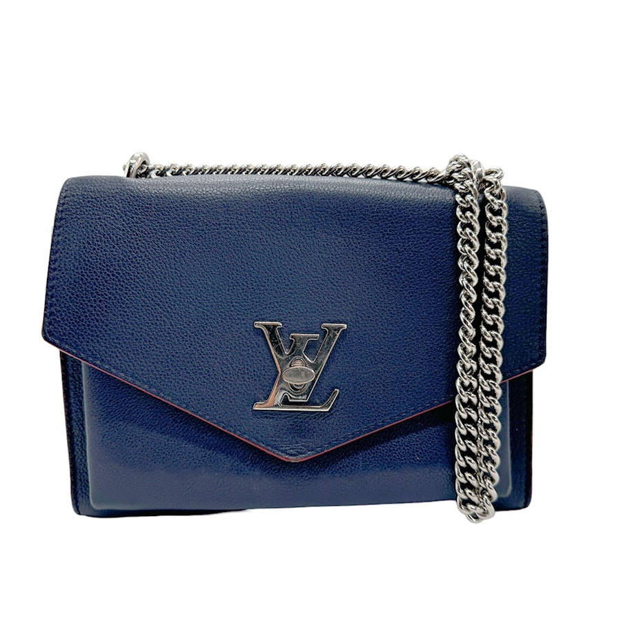 ルイ ヴィトン LOUIS VUITTON ショルダーバッグ マイロックミーBB レザー ネイビー シルバー レディース M53196 n0153