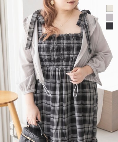 大きいサイズ レディース LL 3L 4L XL XXL XXXL CLETTEオリジナルドロストシアーパーカーブルゾン