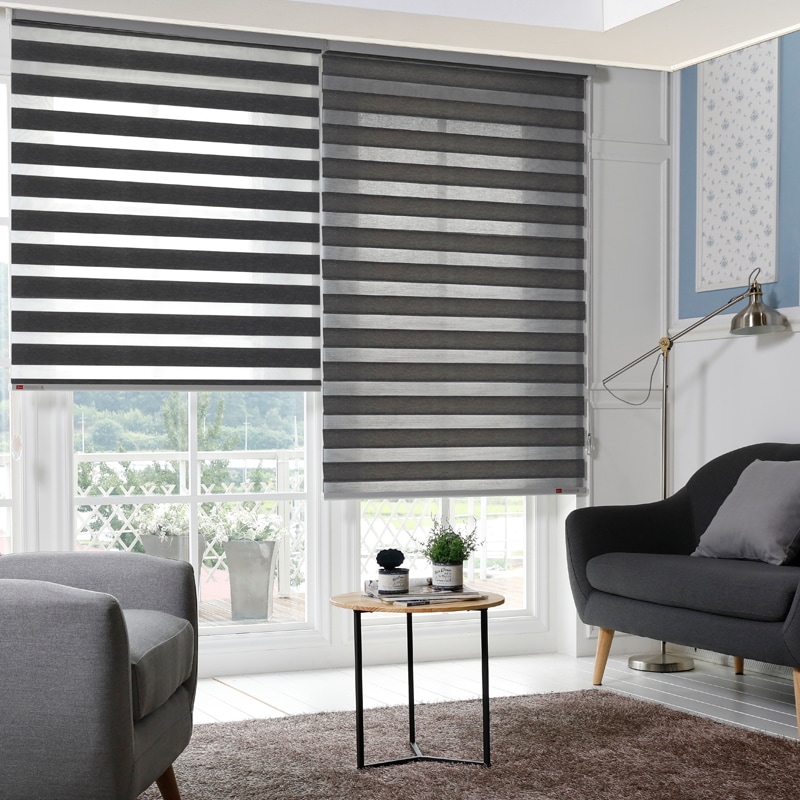 1+1 POPLAR 8色 韓国コンビブラインド ロールスクリーン カスタムメイド