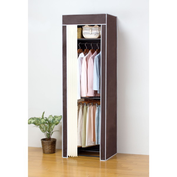 ファミリーライフ 選べるカバー付きクローゼットハンガー 60幅 2段掛(04018) メーカー直送