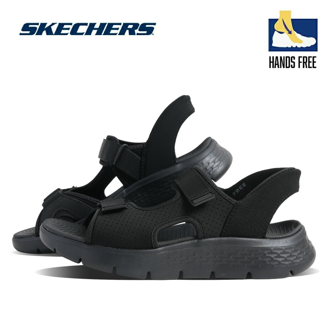 SKECHERS スケッチャーズ スリップインズ サンダル Slip-ins GO WALK FLEX SD EASY ENTRY SANDAL BLACK LIME ( 黒 ハンズフリー ストラップ