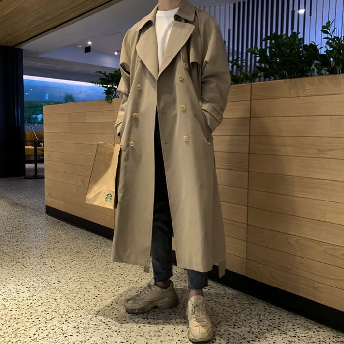 再販未定ロングコート チェスター トレンチコート お洒落男子 韓国 2色 b13307