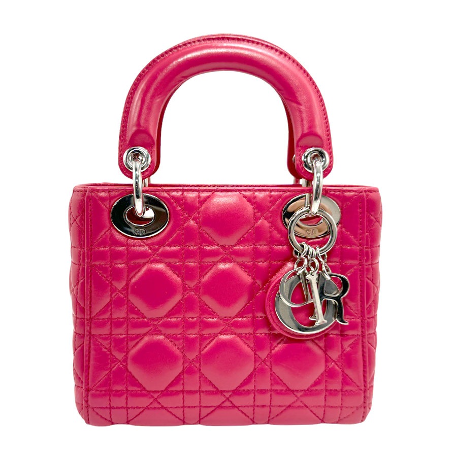 クリスチャンディオール Christian Dior ハンドバッグ ショルダーバッグ レディディオール ラムスキン ピンク レディース z2788