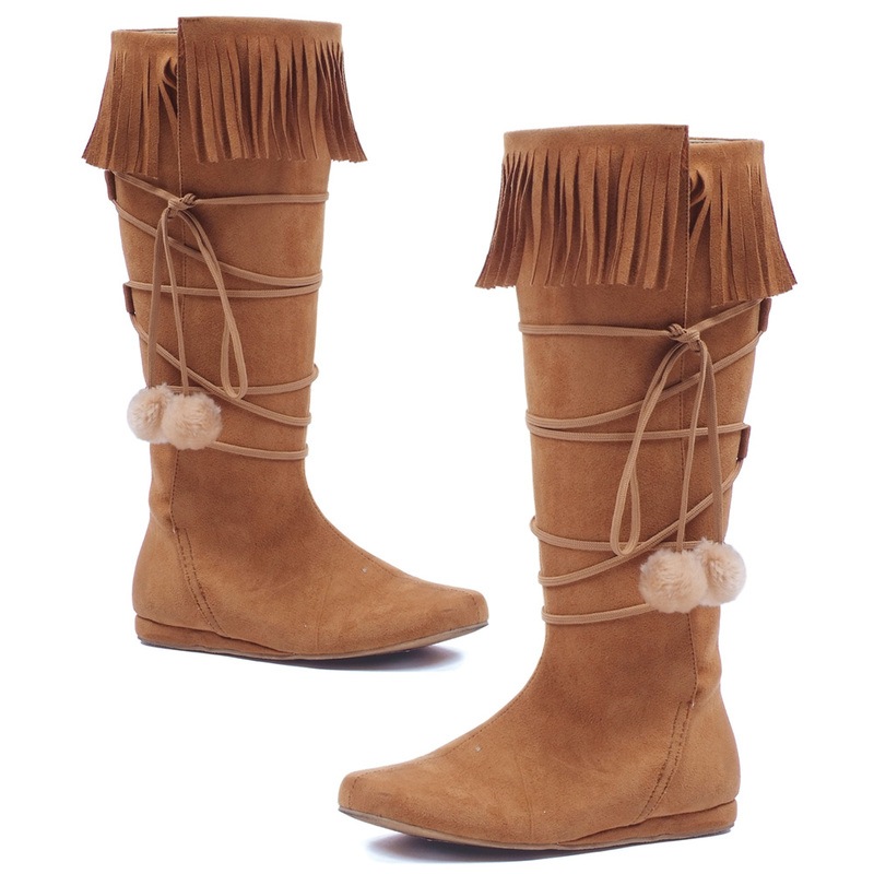 コスプレ 仮装 インディアンブーツ フリンジ/ポンポン付き 24cm Size 7 【 コスプレ 衣装 ハロウィン パーティー 靴 レディース ブーツ シューズ 変装グッズ 女性用 ハロウィン 衣装