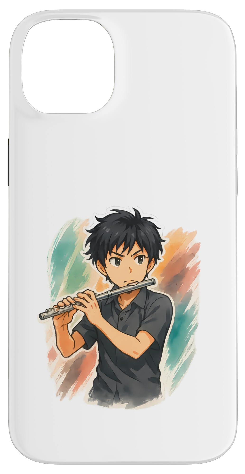 フルート奏者 アニメ 楽器 スマホケース iPhone 14 Plus 用