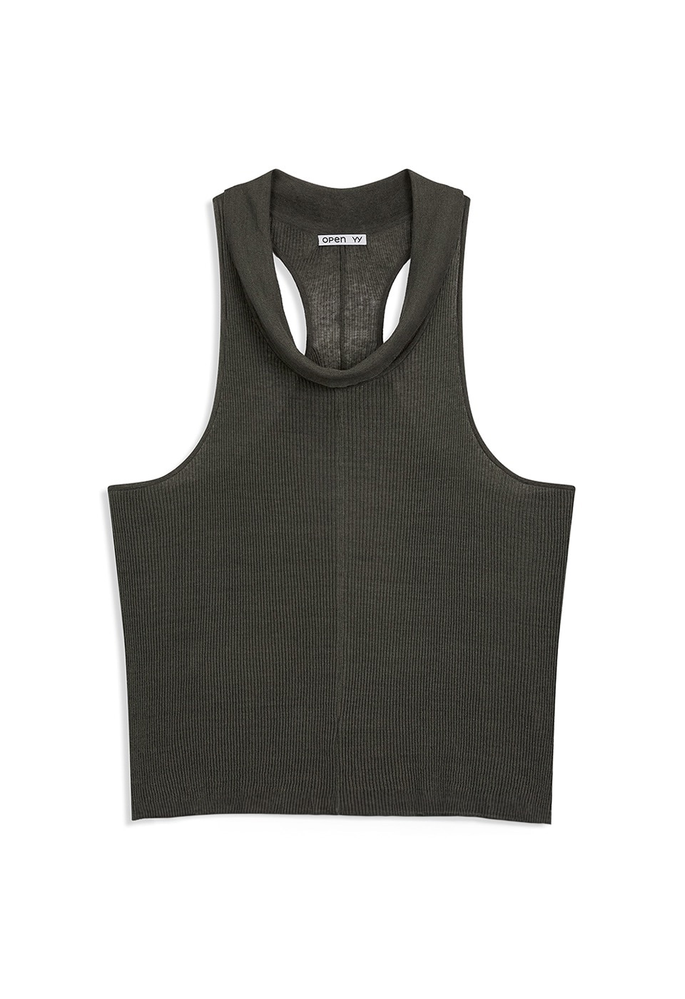 【OPEN Yy】 26SS COWL RIBBED DRESS : DARK OLIVE