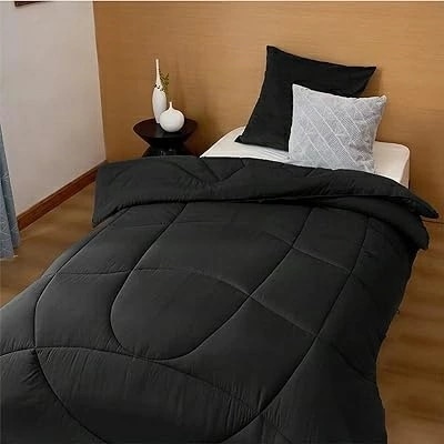 掛け布団 シングル ブラック 高級掛け布団 - 洗える 通気性 超軽量 抗菌防臭 ふとん シングル 150x210cm - 快適な睡眠を提供する 1.8kg