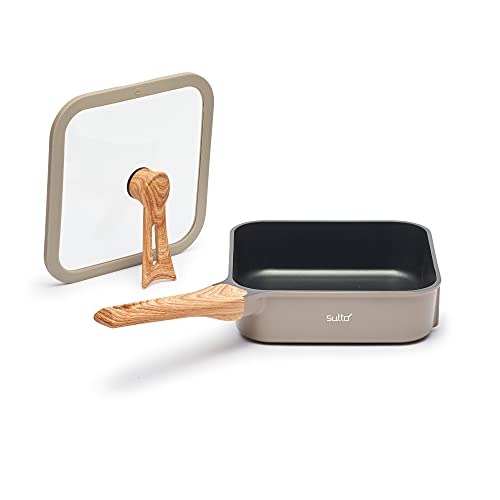 四角いフライパン sutto (スット) 206 グレージュ 深型 ドウシシャ