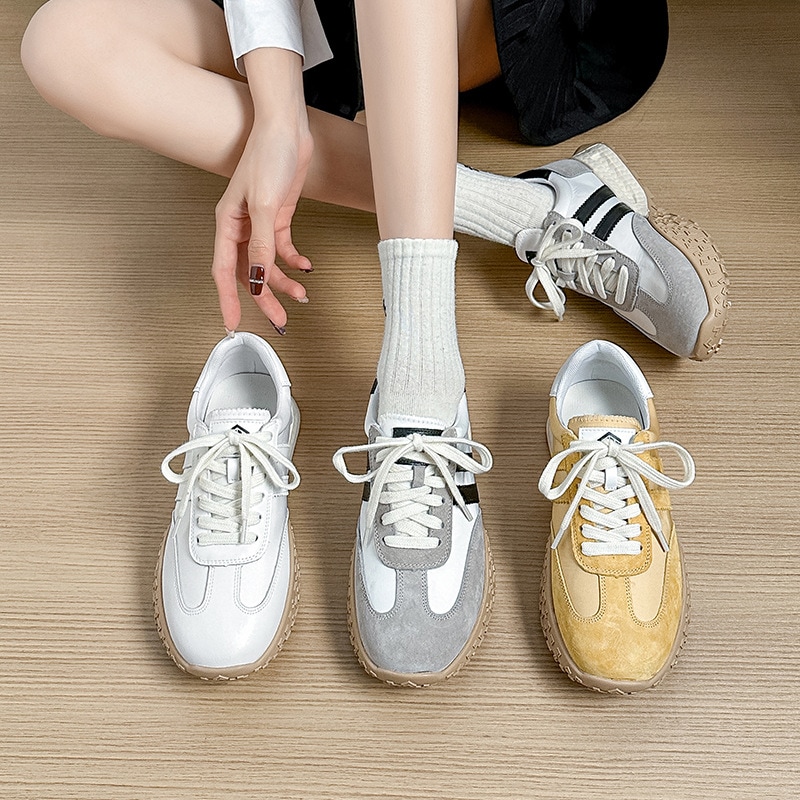 超かっこいい厚底デクサンレディースシューズ通気性に優れた2025年新作ダッドシューズ春のスポーツシューズ身長アップ万能レディースシューズ