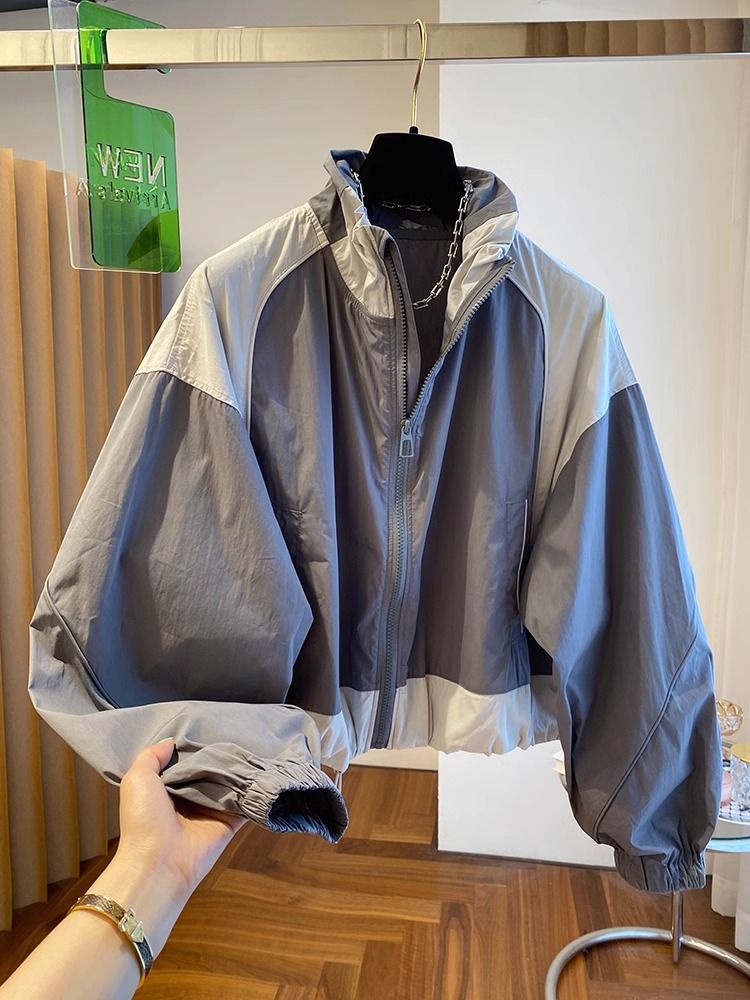 アウタージャンパーブルゾントップス ゆったり ニッチデザイン パッチワーク 秋 レディース ジャケット 韓国ファッション ショート 野球服 冬アウター