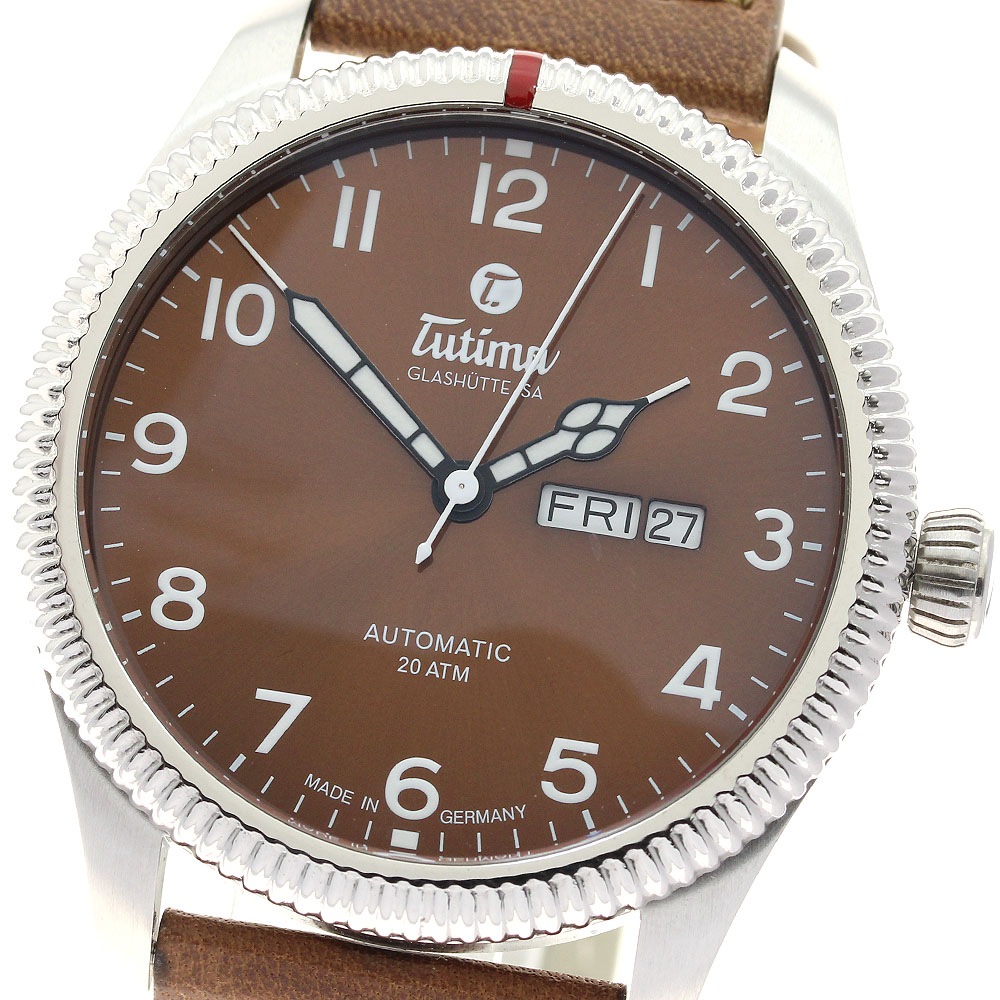 チュチマ TUTIMA 6102-03 グランドフリーガー クラシック デイト 自動巻き メンズ 美品 箱付き_935970【中古】