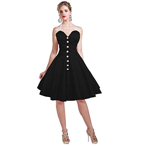 【全商品オープニング価格 特別価格】 Rockabilly Vintage 1950s Womens Tang [sb]Maggie Dress Black[USA] Color M Size 半袖ミニ・膝丈ワンピ