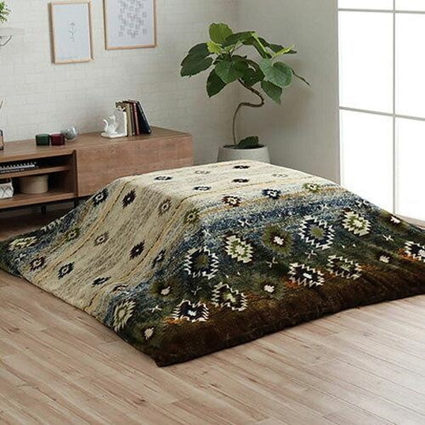 1171720068160 こたつ布団カバー カバー 長方形 単品 洗える キリム柄 撥水 ブラウン 約195×245cm メーカー直送