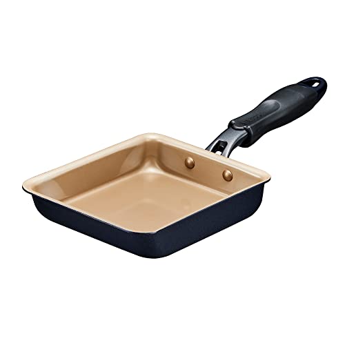 エバークック 卵焼き 13×18 ガス火専用 軽量 【500日保証】 こげつきにくいフライパン PFOA PFOS フリー ネイビー ドウシシャ