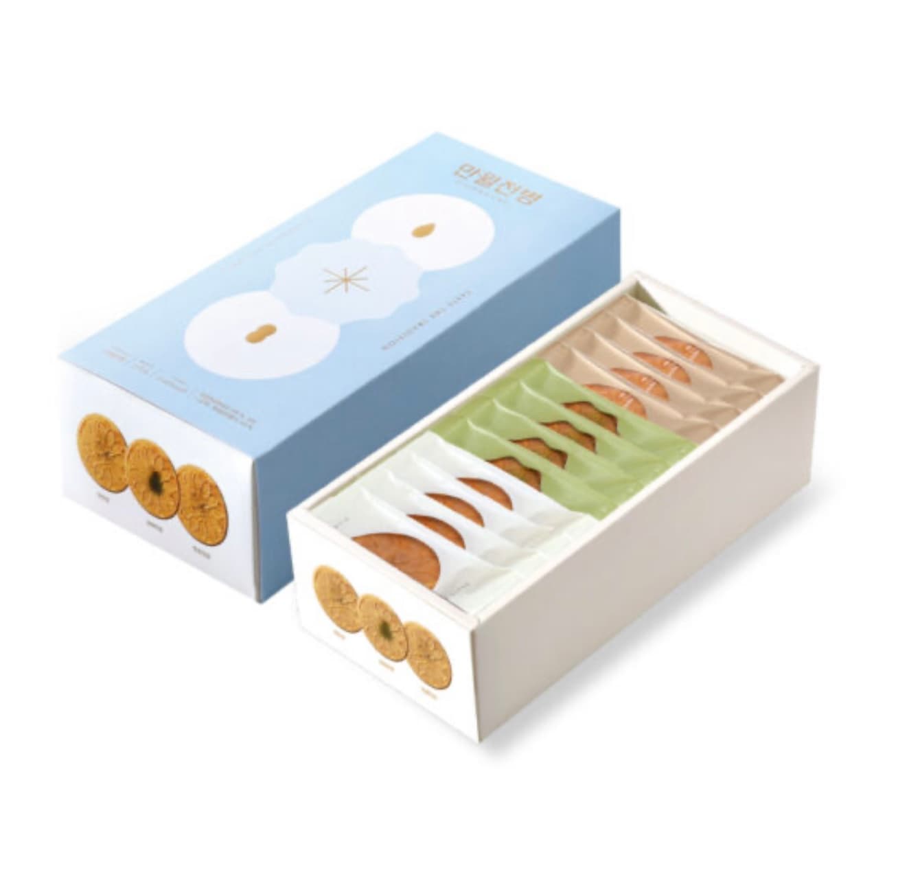 満月せんべい:明るい満月に似て福を祈るせんべいセット（12個入）×2個（松の実甘苔ピーナッツ）