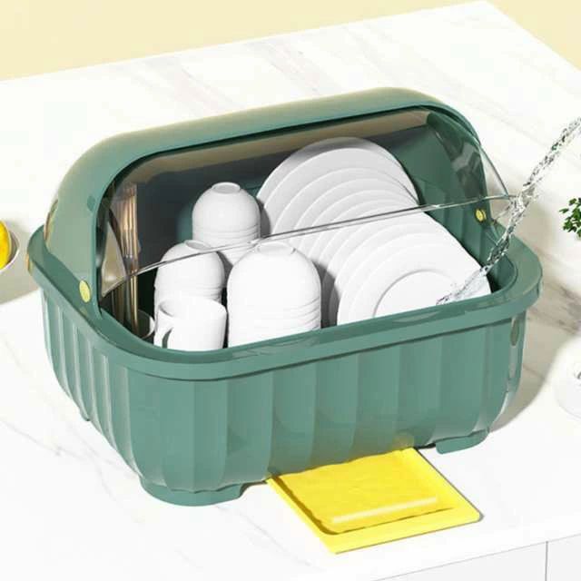 3サイズ展開 水切りかご 食器収納 ボックス 食器乾燥ラック お皿 茶碗 お箸 カップ どんぶり鉢 キッチン収納 ボウルボックス 大容量 中身可視 透明 縦置き 防汚 防塵 防虫 皿立て 収納