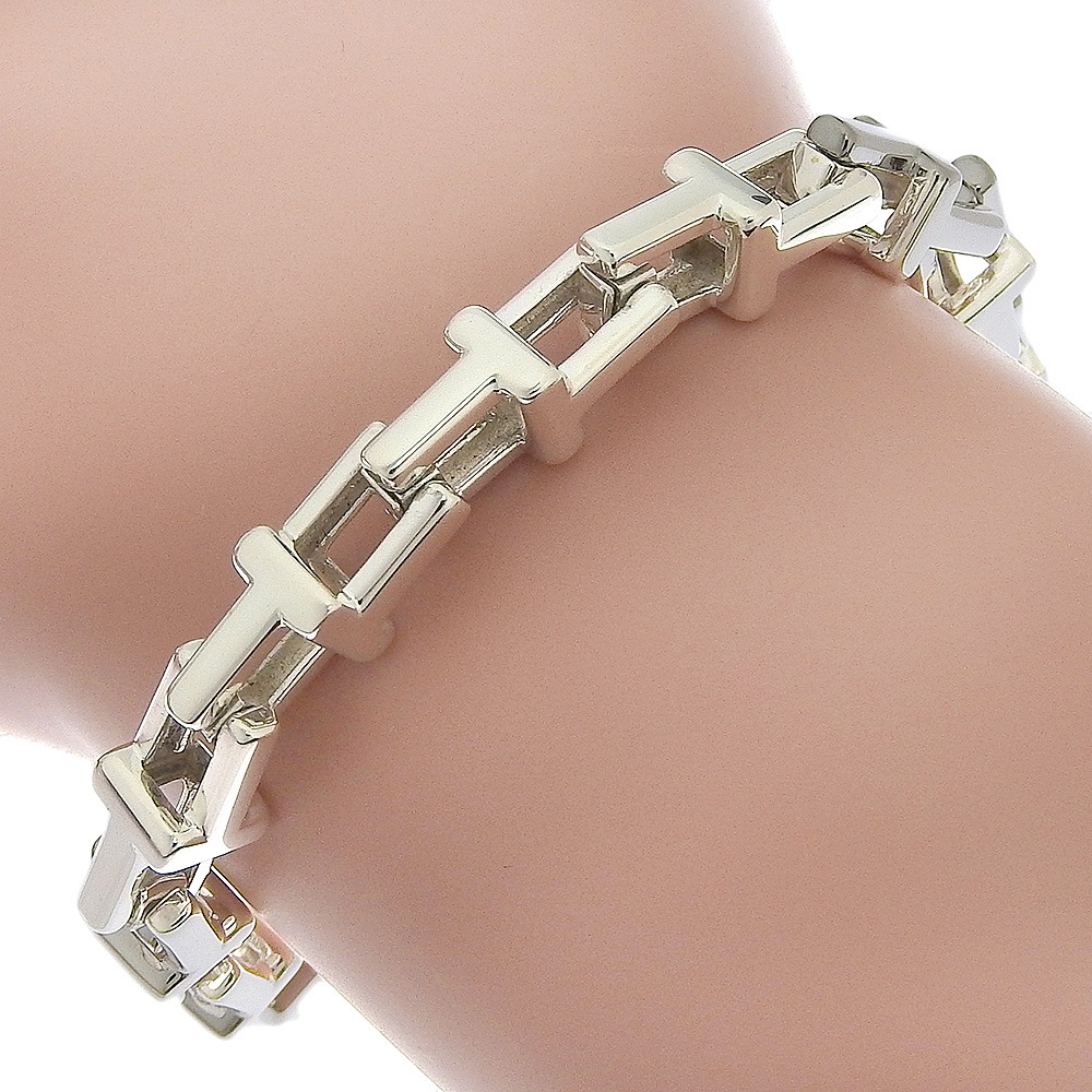 Tナロー チェーン ブレスレット シルバー925 約24.8g ユニセックス 中古品 A-ランク