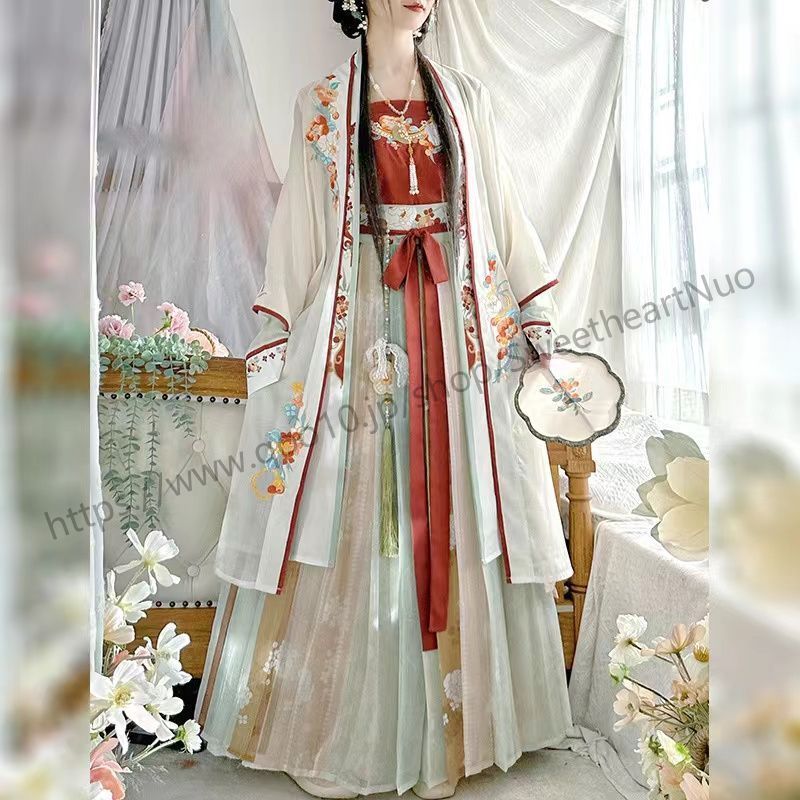 ロリ可愛 二次元 学園祭 文化祭中国風宋製裝子の痩せたプリーツスカート刺繍春夏の日常