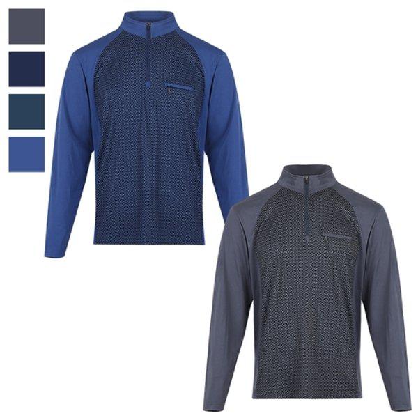 メンズ春秋用四方伸縮機能性ハーフジップ長袖Tシャツ DH-TSA-234