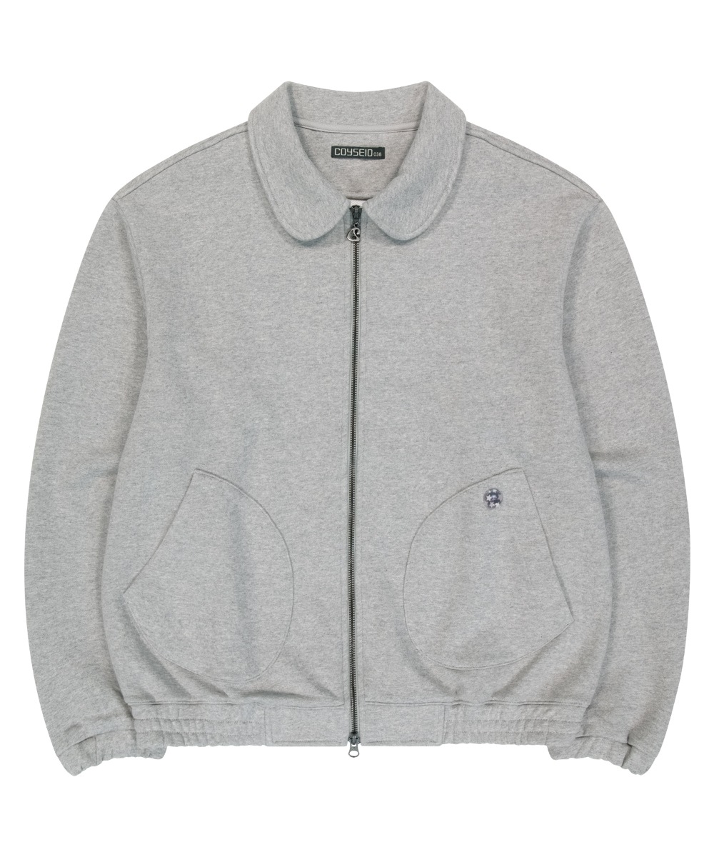 【COYSEIO】 038 ROUND TRACK ZIP-UP : MELANGE GREY