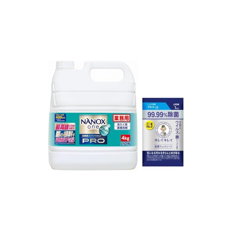 NANOX ｏｎｅ 【業務用 大容量】 NANOX one PRO (ナノックス ワン プロ) 4kg 除菌ウェットシート付き 洗濯洗剤 詰め替え 大容量 【Amazon.co.jp限定】