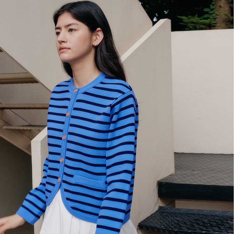 ストライプニットジャケット [2カラー]