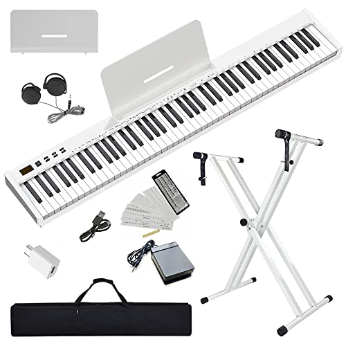 【ピアノスタンドセット】ニコマク NikoMaku 電子ピアノ 88鍵盤 SWAN-S 日本語表記 MIDI対応 コンパクト 軽量 二つステレオスピーカ スリムデザイン 充電型 初心者 スタンド ソフ