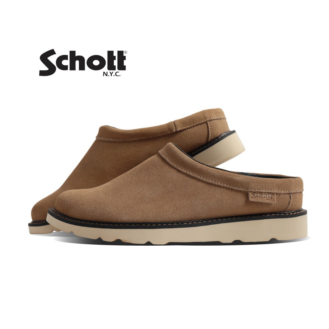 Schott ショット レザー ミュール クロッグ サボ ブーツ サンダル レザーシューズ Leather Clog BEIGE ( ベージュ メンズ 本革 日本製 S23004BGE )