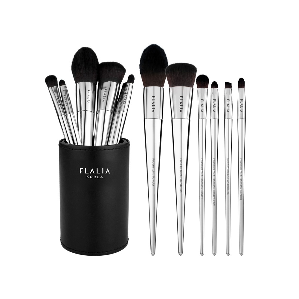 プラリア メタル 6種 メイクアップ ブラシセット パウダー ファンデーション アイシャドウ ブラシ 化粧筆